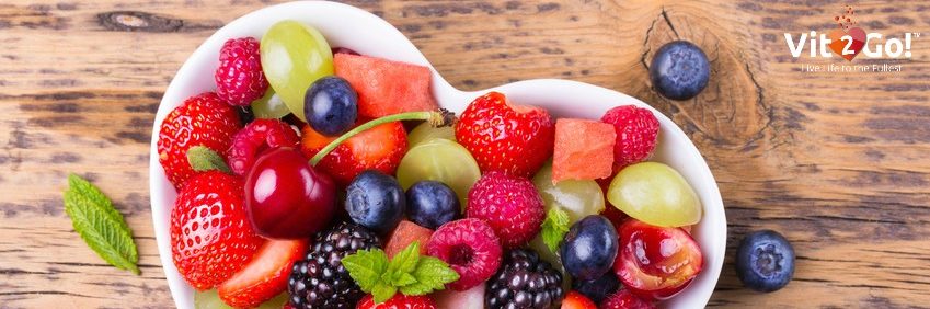 Bowl with healthy fruit