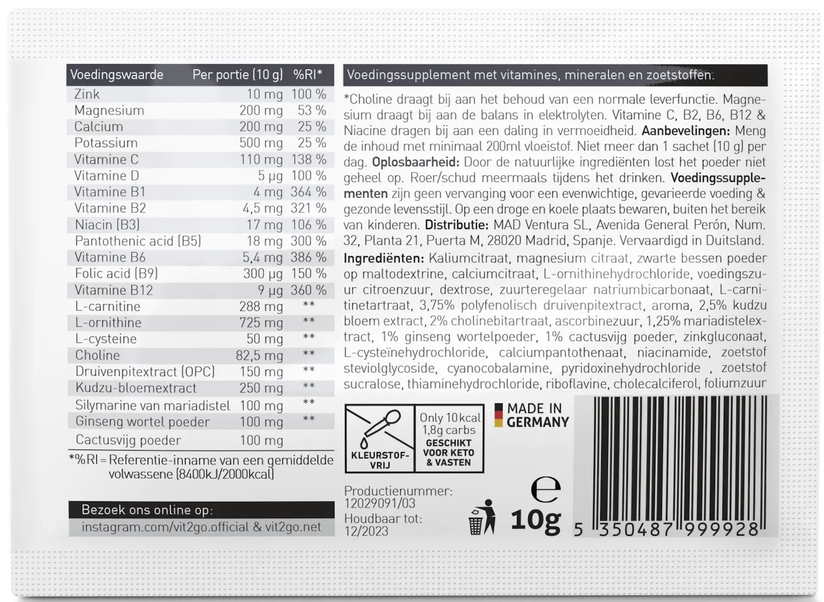 DRINK RECOVERY 10-PACKET BOX imm