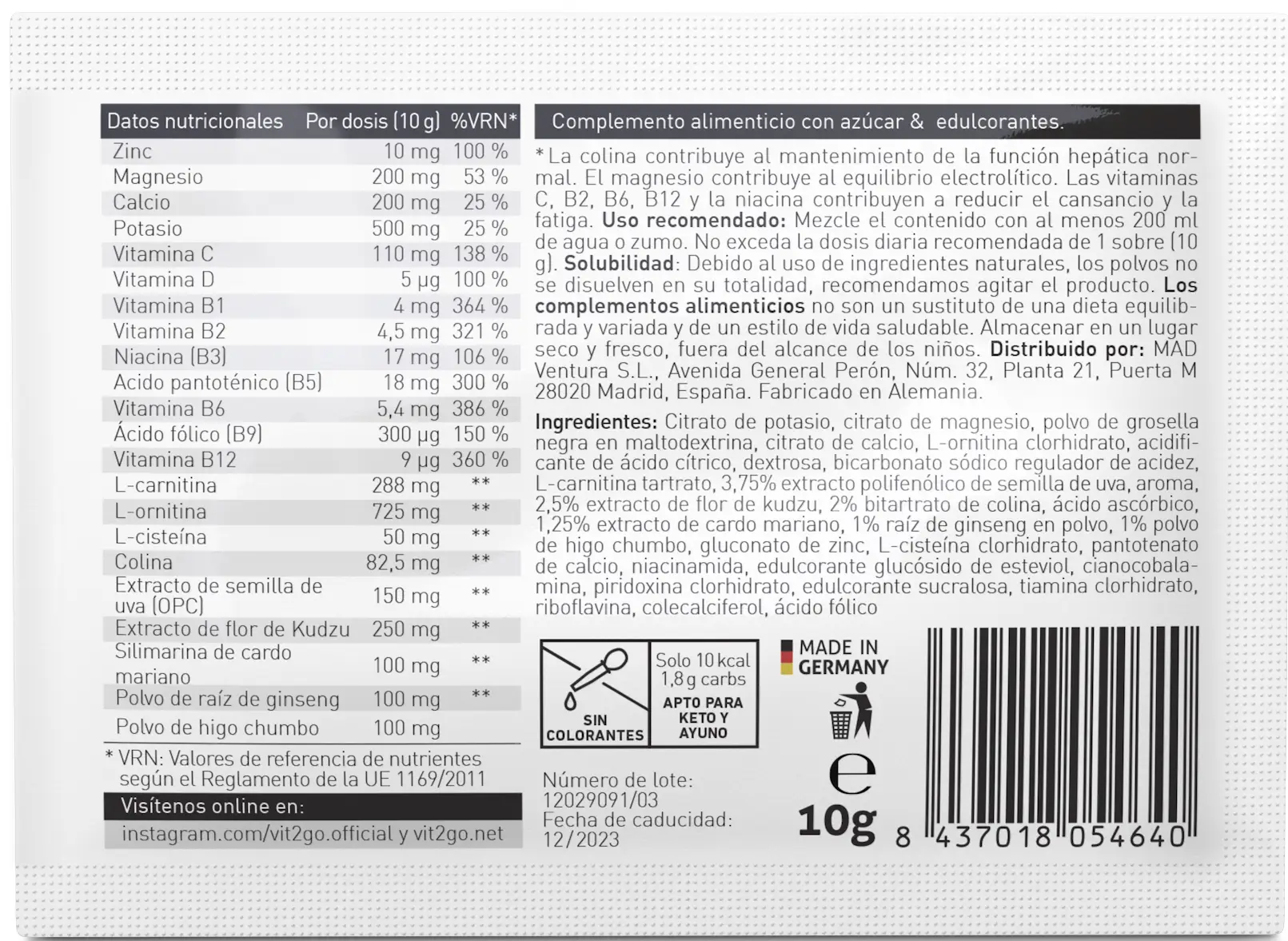 DRINK RECOVERY - 30 SOBRES imm